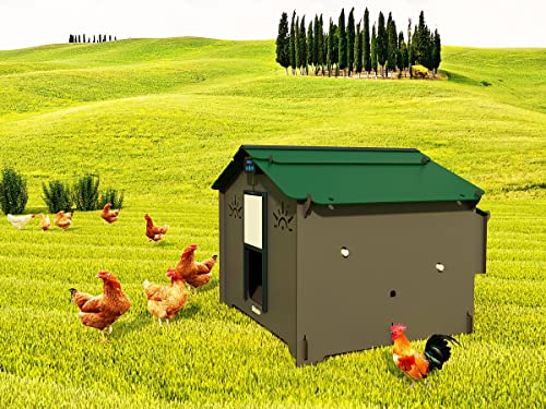 Hühnerstall für 8 bis 10 Legehennen Polly Chalet L GREY mit 2 Sitzstangen 2 Nestplätzen außen sichere Tür Anti-Raubtier (manuell) Anti-Milben rot (Made in Italy) von CUCCIOLOTTA