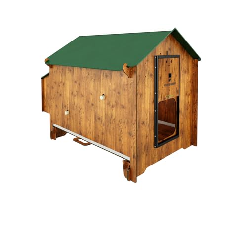 Hühnerstall für den Garten für 6 Legehennen POLLY CLASSIC L WOOD COLOR aus Laminat hpl milbendicht rot mit abnehmbarer Schublade 2 Sitzstangen 2 Nester außen von CUCCIOLOTTA