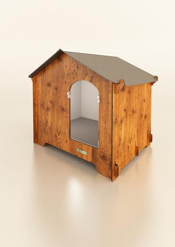 Isoliertes Hundebett, isoliert, für draußen, Gothique, Größe M (für mittelgroße Hunde), Holz von CUCCIOLOTTA