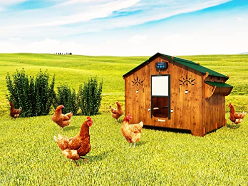 POLLY FARM EVOLUTION 3XL inkl. CHICKEN GUARD PREMIUM Hühnerstall aus Laminat hpl Anti-Milbe rot mit automatischer Türöffnung von CUCCIOLOTTA