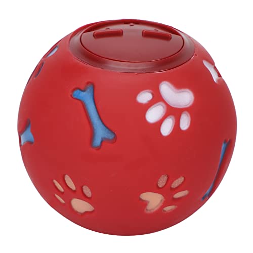 CUEA Dog Leak Ball, Leeres Design ABS Interaktiver multifunktionaler Hundespielzeugball für Hunde rot von CUEA