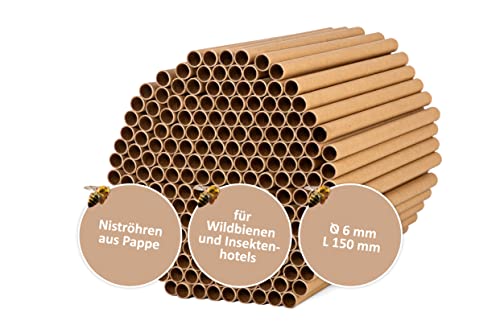 CULT at home 200 Nisthülsen für Wildbienen Insektenhotel Ø 6 mm - Länge 15 cm – Zubehör Füllmaterial Ersatz zum Nachfüllen Bauen und Basteln von Nisthilfen Bienenhotel von CULT at home