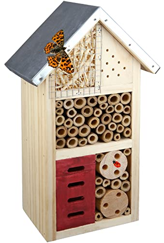 CULT at home Insektenhaus – Nistkasten für Nützlinge – Höhe 26 cm – Bienenhotel Schmetterlingshaus Insektenhotel Marienkäferhaus aus Holz von CULT at home