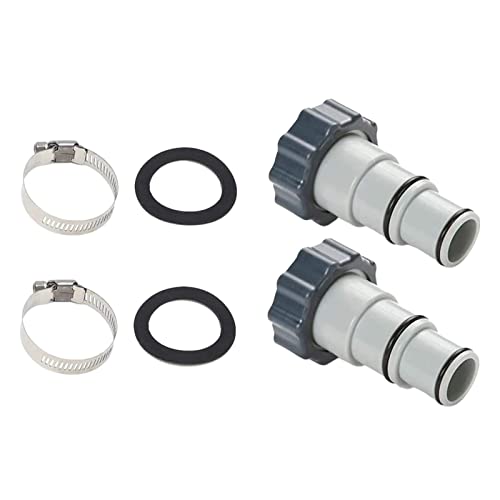 CUSIKAUA Ersatz-Schlauchadapter für Pumpen, Adapter für Pool pumpen mit Gewindeanschluss, Gewindekragen 1,5 und 1,25 Zoll Schlauchadapter für Pool-Kits,Anschluss für Pool-Schlauch (Adapter + Ferrule) von CUSIKAUA