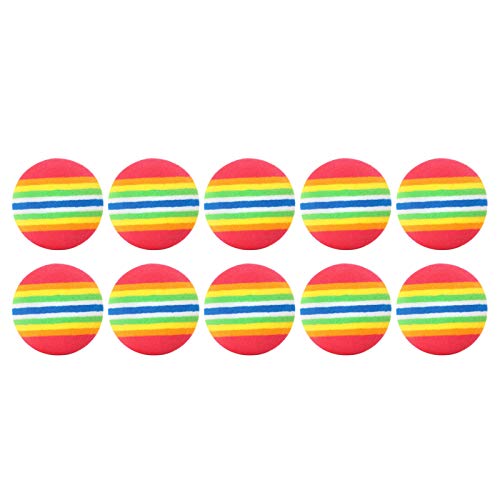 CUSROS 1/5 / 10Pcs Eva Rainbow Stripes Muster Schaum Hüpfball Katzenspielzeug Kauspielzeug Geschenk Für Ihr Haustier Mehrfarbig 10 Stück von CUSROS