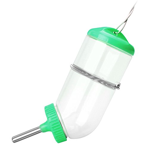 CUSROS 250/500 ml Haustier Kaninchen Hund Hamster hängend Auto Wasserspender Futterspender Wasserspender Wasserbrunnen Drinkwell Grün L von CUSROS