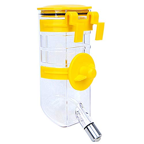 CUSROS 350 ml Wasserspender für Haustiere, Vögel, Hamster, Wasserbrunnen, Trinkbrunnen, automatischer Wasserspender zum Aufhängen, Gelb, 350 ml von CUSROS