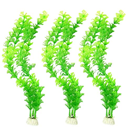 CUSROS 3Pcs Aquarium Kunststoff Wasser Gras Aquarium Pflanzen, Künstliche Wasserpflanzen Dekor Landschaft Ornament 3St Einheitsgröße von CUSROS