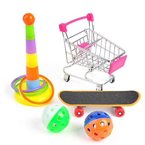 CUSROS 5/6/7 Stück Papageienvogel Skateboard-Ball Futtersuche-Training pädagogisches Puzzle-Spielzeug Training Kauspielzeug Geschenk für Ihr Haustier 3 5 Stück von CUSROS