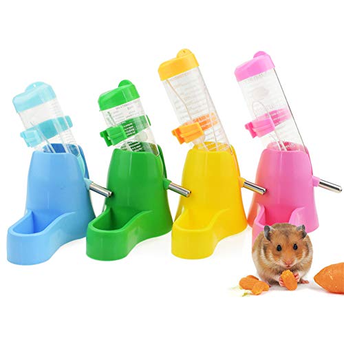 CUSROS 80 / 125ml 3 In 1 Haustier Hamster Eichhörnchen Wasserspender Wasserbrunnen Trinkbrunnen, Wasserflasche Schüsselboden Hut Food Feeder Nest 125ml Pink Einheitsgröße von CUSROS