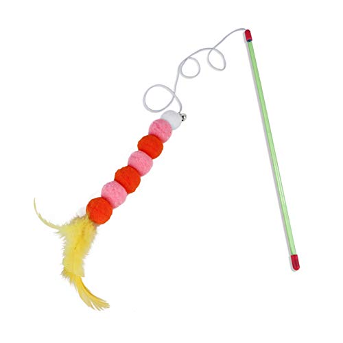 CUSROS Acryl Federstab Katze Teasing Stick Interactive Toys Pet Supplies Mit Bell Pet Toys Geschenk Gelb Einheitsgröße von CUSROS