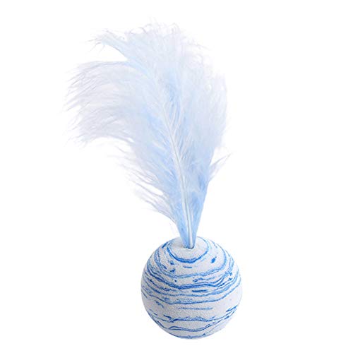 CUSROS EVA-Schaumstoff-Ball, Katzenspielzeug, interaktives Plüsch-Kauspielzeug, Geschenk für Ihr Haustier, blau, Einheitsgröße von CUSROS