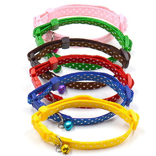 CUSROS Halsband für Hunde und Katzen, verstellbar, gepunktet, Nylon, mit Glockenband, Geschenk für Ihr Haustier, Rosa, Einheitsgröße von CUSROS