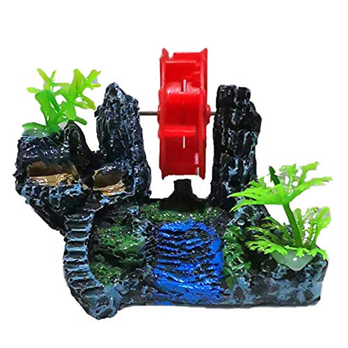 CUSROS Harz Künstliche Wasserrad Steingarten Aquarium Aquarium Landschaftsbau Aquarium Landschaft Künstliche Aquarium Ornament # 1 EIN von CUSROS