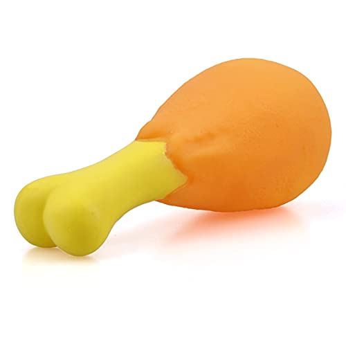 CUSROS Hühnerbein Welpenspielzeug, elastisches interaktives Spielzeug, Hundekauspielzeug, Welpe Zahnreinigung Kauspielzeug Hund Zahnbürste Spielzeug, PVC quietschend Gummi Huhnbein Haustier Hundespielzeug für Zuhause Gelb Einheitsgröße von CUSROS