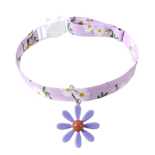 CUSROS Hundehalsband, weich, mehrfarbig, verstellbar, Margerite-Blume, für Hunde und Katzen, Halsband, 4 Stück von CUSROS