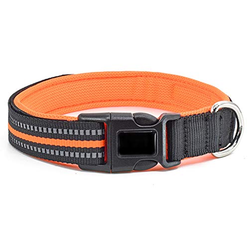 CUSROS Hundehalsband Atmungsaktiv Einstellbares Traktionswerkzeug Langlebiges Haustierzubehör Für Haustiere Dekoration Geschenk Orange M. von CUSROS