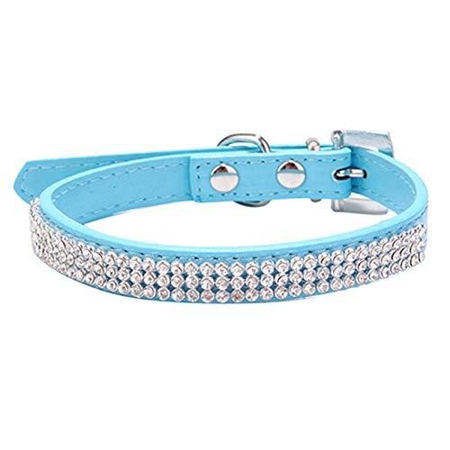 CUSROS Hundehalsband Verstellbar Tragbar Kunstleder Colorul Pet Supplies Katzenhalsband Band Geschenk Für Ihr Haustier Blau S. von CUSROS