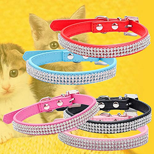 CUSROS Hundehalsband Verstellbar Tragbar Kunstleder Colorul Pet Supplies Katzenhalsband Band Geschenk Für Ihr Haustier rot M. von CUSROS