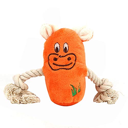 CUSROS Hundespielzeug Gefüllte Kau Plüsch Sounding Bite Resistant Zähne Reinigung Pet Toys Geschenk Orange Einheitsgröße von CUSROS