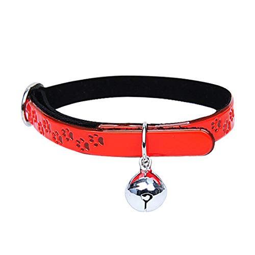 CUSROS Katzenhalsband mit reflektierenden Fußabdrücken und verstellbarem Traktionsgürtel, Geschenk für Ihr Haustier, Orange, Einheitsgröße von CUSROS