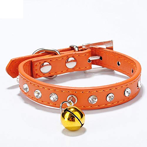 CUSROS Kragen Niedliches Verstellbares Mode-Katzenhalsband Mit Glocken-Breakaway-Band-Geschenk Für Ihr Haustier Orange XS von CUSROS