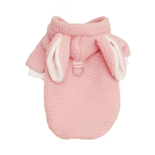 CUSROS Niedliche niedliche Haustier-Kleidung für Welpen, Katzen, Kapuzenpullover, Haustier-Kleidung, zweibeiniges Design, weich, bequem, Herbst-Winter, Teddy-Hundekleidung, mit Kapuze Rosa M von CUSROS