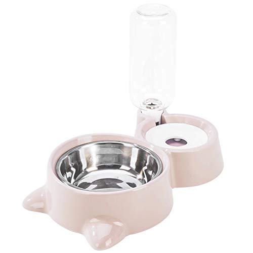 CUSROS Pet Dog Cat Auto Doppel Wasserschale Spender, Wasserspender Wasserbrunnen Drinkwell Food Drinking Feeder Lagerschale Rosa Einheitsgröße von CUSROS