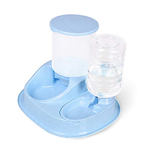 CUSROS Pet Dog Cats Welpe Wasserspender 2,5 L Trinkflasche 4 L Futterschale Feeder Wasserspender Wasserbrunnen Trinkbrunnen Blau Einheitsgröße von CUSROS