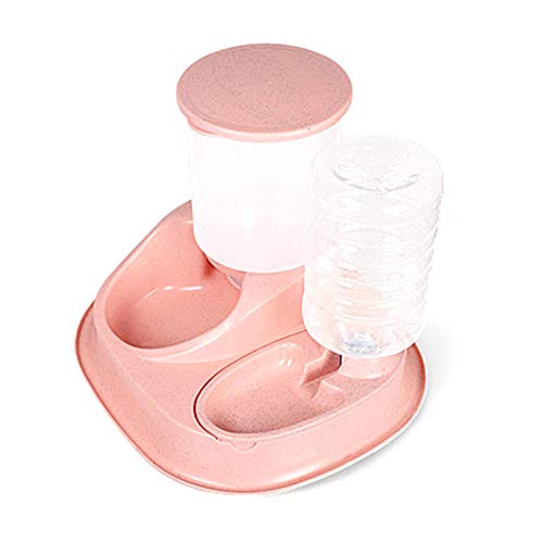 CUSROS Pet Dog Cats Welpe Wasserspender 2,5 L Trinkflasche 4 L Futterschale Feeder Wasserspender Wasserbrunnen Trinkbrunnen Rosa Einheitsgröße von CUSROS