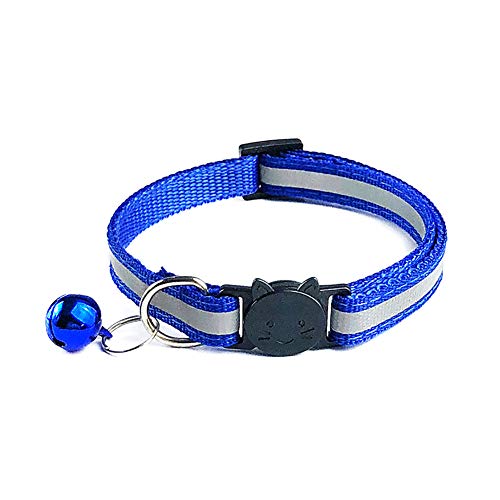 CUSROS Reflektierendes Halsband für Hunde und Katzen, mit Glöckchen, für Nachtsicherheit, mit Schnalle, für Hunde und Katzen, Saphirblau, Einheitsgröße von CUSROS