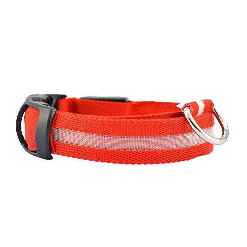 CUSROS USB-Aufladung, LED-Blinklicht, Hund, Welpen, Haustier, Anti-Verlust-Warnung, Sicherheitshalsband, Hundehalsband, Halsband, Rosa, XS von CUSROS