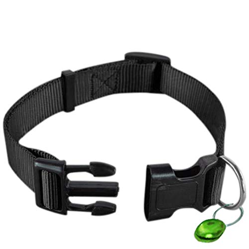 CUSROS Verstellbare Nylon-Halskette für Hunde, Welpen, Katzen, Haustier-Sicherheit, modische Schnalle, Halsband, Geschenk für Ihr Haustier, schwarz, Größe M von CUSROS