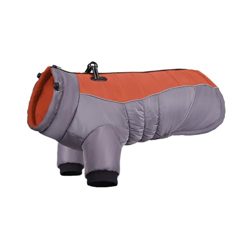 Haustierkleidung mit verstellbarem Hals, Winter, reflektierend, wasserdicht, für sichere, warme Reisejacke mit hochwertiger Baumwolle Orange XL von CUSROS