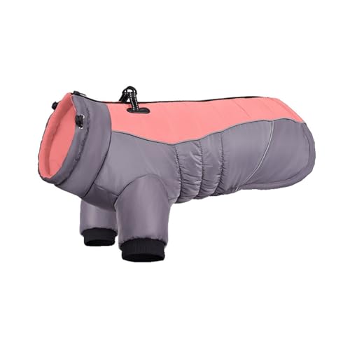 Haustierkleidung mit verstellbarem Hals, Winter, reflektierend, wasserdicht, für sichere, warme Reisejacke mit hochwertiger Baumwolle Rosa XL von CUSROS