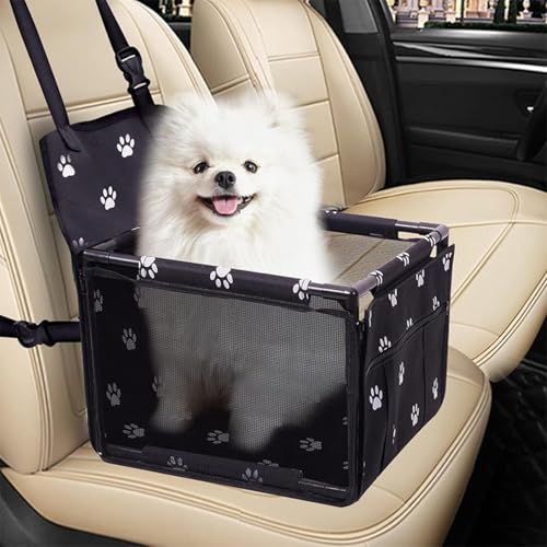 Hunde-Autositz, Haustier-Autositz für große, mittelgroße oder 2 kleine Hunde, Hundeerhöhungssitz mit 2 Hunde-Sicherheitsgurten, Abnehmbarer, waschbarer Haustier-Autositz,A von CUTEBAOO