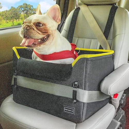 Hunde-Autositz, Haustier-Autositz für große, mittelgroße oder 2 kleine Hunde, Hundeerhöhungssitz mit 2 Hunde-Sicherheitsgurten, Abnehmbarer, waschbarer Haustier-Autositz,Black von CUTEBAOO