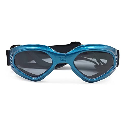 CUTIECLUB Hundebrille Haustier Sonnenbrille Wterfest Anti Schnee UV Schutz Faltbar mit Gummiband für Haustier Hunde Katzen Blau von CUTIECLUB