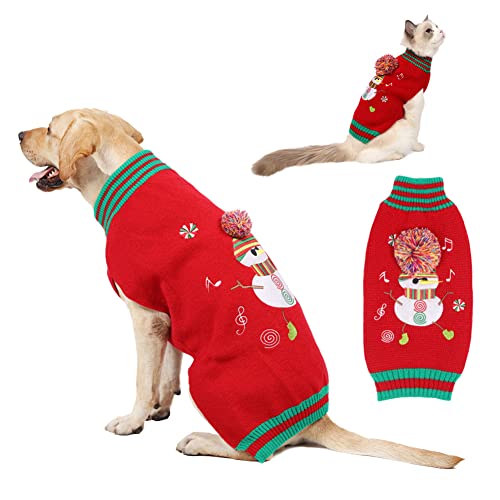 CUTIECLUB Hundepullover für Weihnachten, gestrickte Weihnachten Rentier Haustier Katze Pullover Winterkleidung für kleine bis mittelgroße Hunde Katzen M von CUTIECLUB