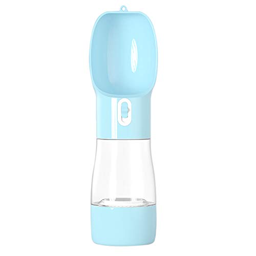 Chiatai 2-in-1-Wasserflasche für Hunde, tragbar, für Reisen, Wandern, Trinken und Füttern, Blau von CUTIECLUB