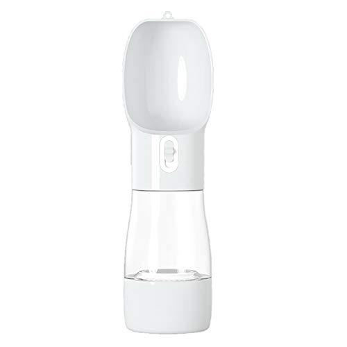 Chiatai 2-in-1-Wasserflasche für Hunde, tragbar, für Reisen, Wandern, Trinken und Füttern, Grau von CUTIECLUB