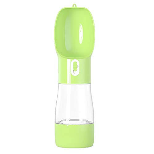 Chiatai 2-in-1-Wasserflasche für Hunde, tragbar, für Reisen, Wandern, Trinken und Füttern, Grün von CUTIECLUB