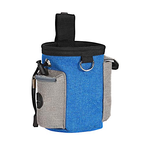 Chiatai Dog Treat Bag, Pet Training Pouch mit eingebautem Poop Bag Dispenser Verstellbarer Taillenbund Taillentasche für unterwegs oder im Freien DarkBlue von CUTIECLUB