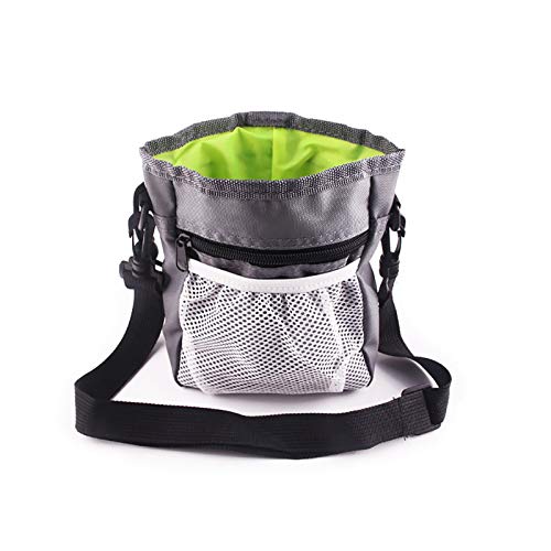 Chiatai Dog Treat Pouch Bag, wasserdichte Welpentrainings-Wandertasche mit Schultergurt, bequem zum Tragen von Spielzeug, Knabberzeug, Leckerbissen Grau von CUTIECLUB