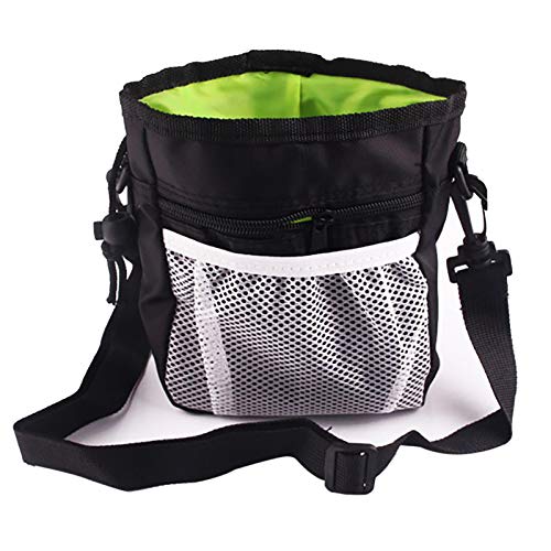 Chiatai Dog Treat Pouch Bag, wasserdichte Welpentrainings-Wandertasche mit Schultergurt, bequem zum Tragen von Spielzeug, Knabberzeug, Treats Black von CUTIECLUB