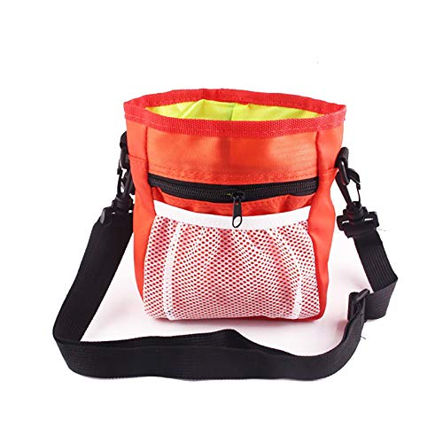 Chiatai Dog Treat Pouch Bag, wasserdichte Welpentrainings-Wandertasche mit Schultergurt, bequem zum Tragen von Spielzeug, Knabberzeug, Treats Red von CUTIECLUB