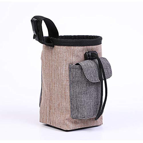 Chiatai Hund Trainingstasche, Reise Outdoor Dog Treat Pouch Taillentasche mit eingebautem Poop Bag Dispenser, trägt leicht Pet Toys Kibble Lightbrown von CUTIECLUB