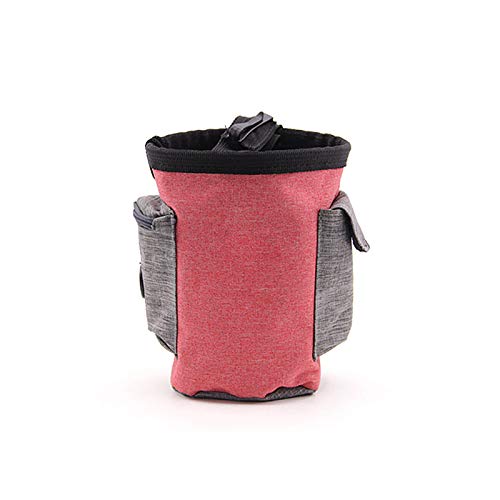 Chiatai Hund Trainingstasche, Reise Outdoor Dog Treat Pouch Taillentasche mit eingebautem Poop Bag Dispenser, trägt leicht Pet Toys Kibble Red von CUTIECLUB