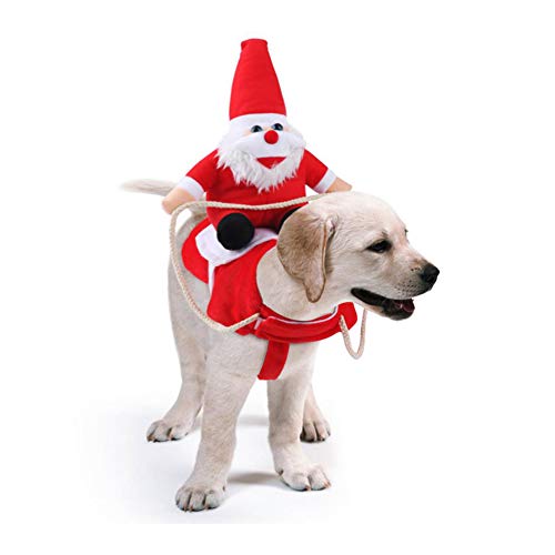 Chiatai Hundekostüm mit Weihnachtsmann-Motiv, Weihnachtskleidung, Hundebekleidung, Partyverkleidung, lustiges Outfit, Geschenk, Größe M von CUTIECLUB