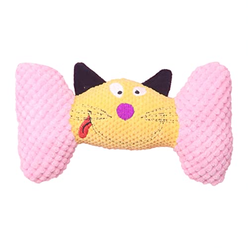 CUTeFiorino Plüschfigur Candy Cat Upgrade Interaktives quietschendes Hundespielzeug -Welpen-Kauspielzeug Kichernde Hundebälle Langlebig Für Der Singende Und Sprechende Elefant Spielt (Pink, One Size) von CUTeFiorino